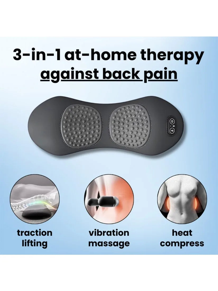 Back Massager  3-in-1 Design with Vibration Back Pain Relief, 135° Ergonomic Contour, Skin-Friendly Fabric & One-Touch Control