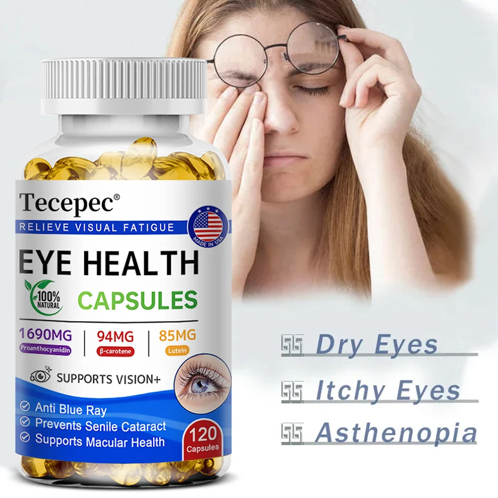 Lutein +Proanthocyanidin - Super Vision Support Supplement, Supports Eye Health, 120 Softgels