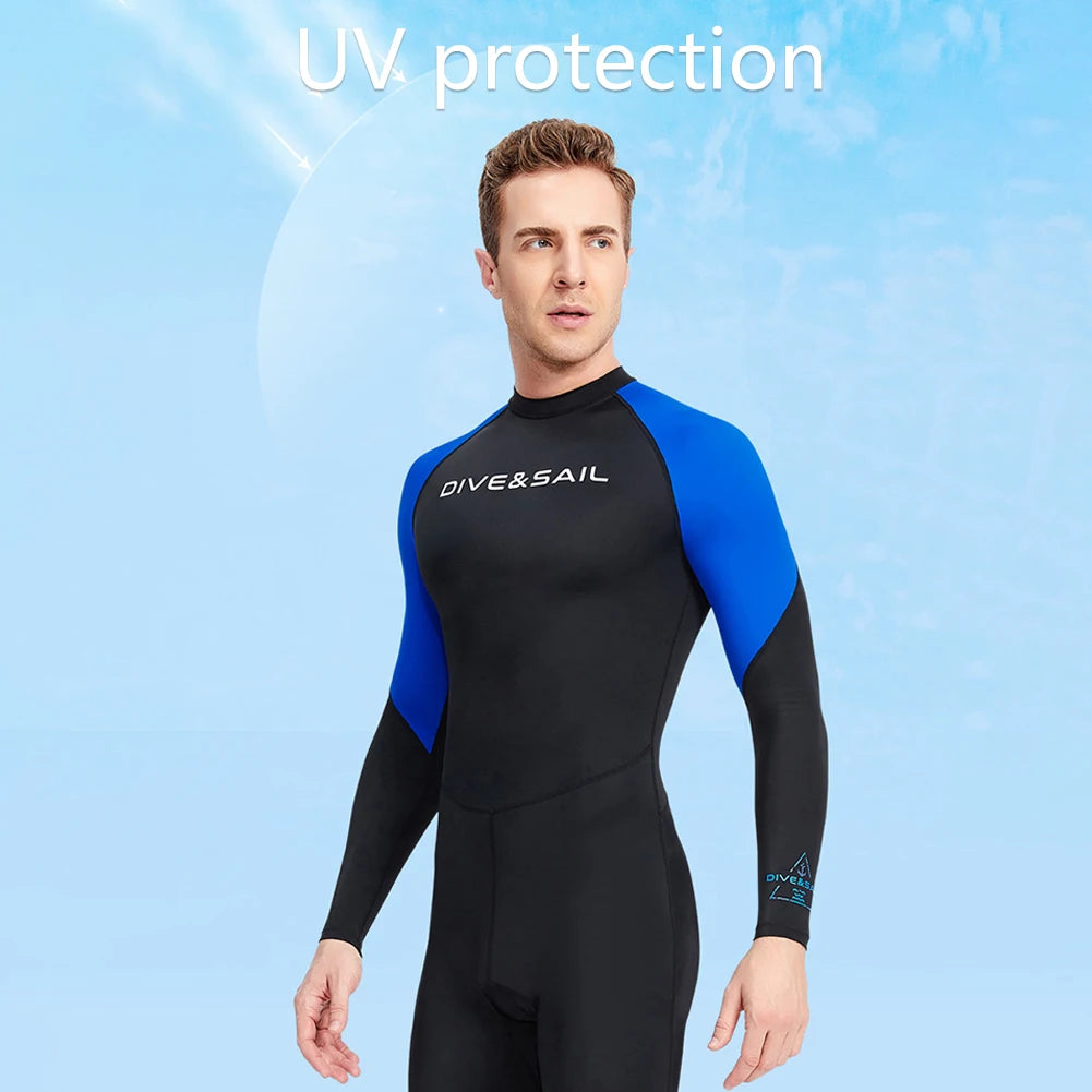 Men Diving Skin Clothes Cold Proof Sunscreen Snorkeling Surfing Swimsuit with Zipper Anti-scratch Breathable Outdoor Accessories
