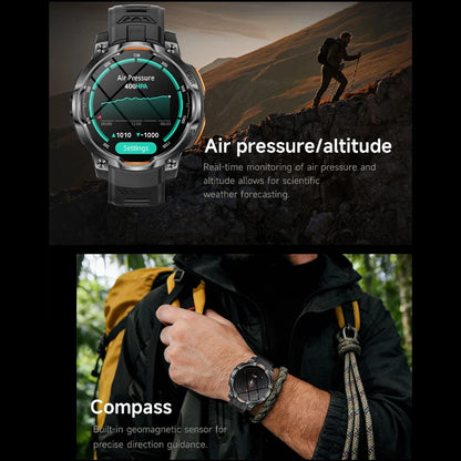 New smart sports watch, 1200mAh large capacity battery, GPS tracking, IPX8 waterproof, wireless communication, altimeter compass