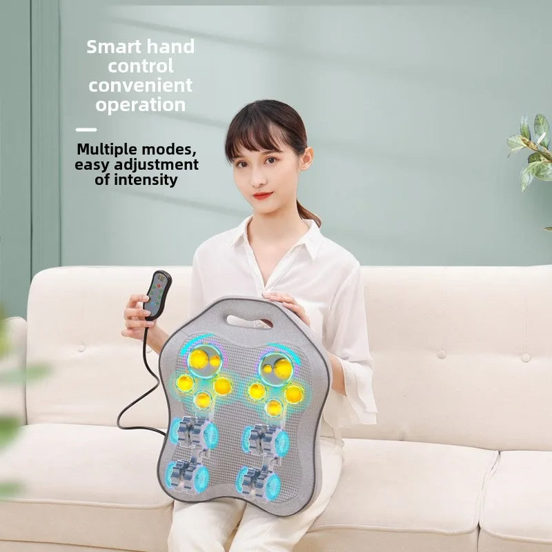 Back Massage Electric Heated Kneading Home Neck and Waist Open Back Lumbar Portable Full Body Massage Cushion With Hand Control