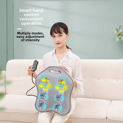 Back Massage Electric Heated Kneading Home Neck and Waist Open Back Lumbar Portable Full Body Massage Cushion With Hand Control