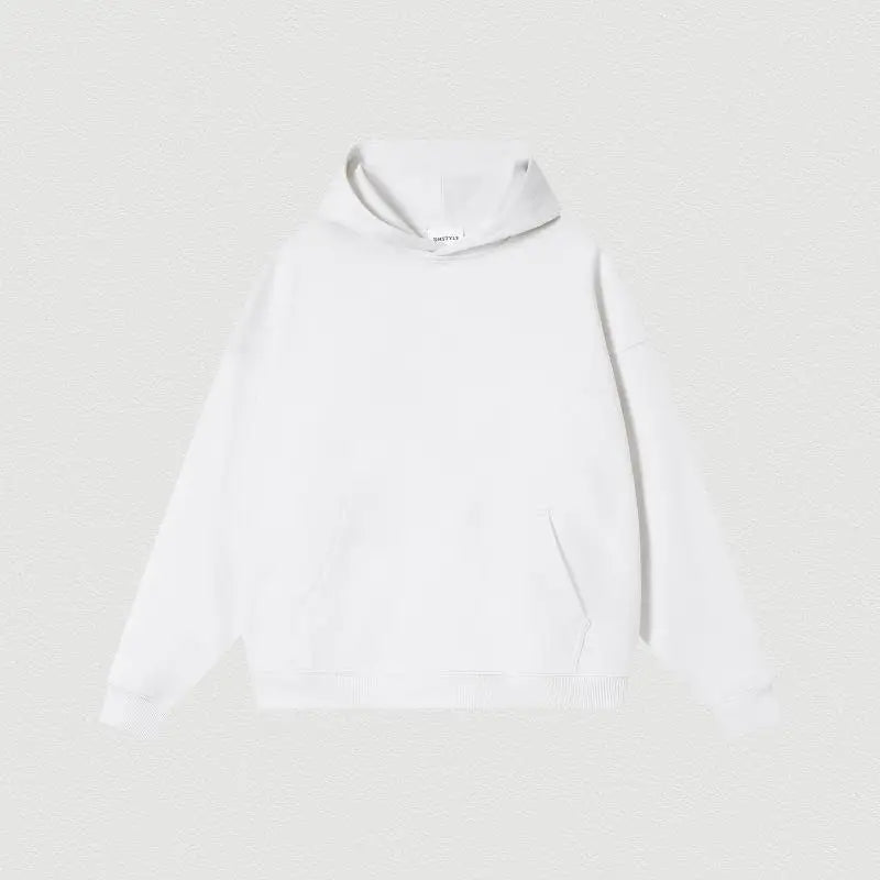 Custom LOGO 400GSM Oversized Frency Terry  Autumn Winter Casual Cotton Men Woven Top Solid Color Hoodies Sweatshirt Streatwear