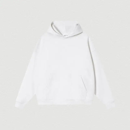 Custom LOGO 400GSM Oversized Frency Terry  Autumn Winter Casual Cotton Men Woven Top Solid Color Hoodies Sweatshirt Streatwear