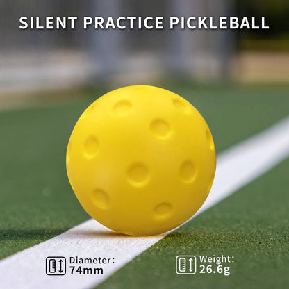 3PCS Indoor Pickleball Balls Silent Pickleballs 74mm Quite Warm Up Pickleball Drills Soft Hollow Practice Low Noise Pickle Ball