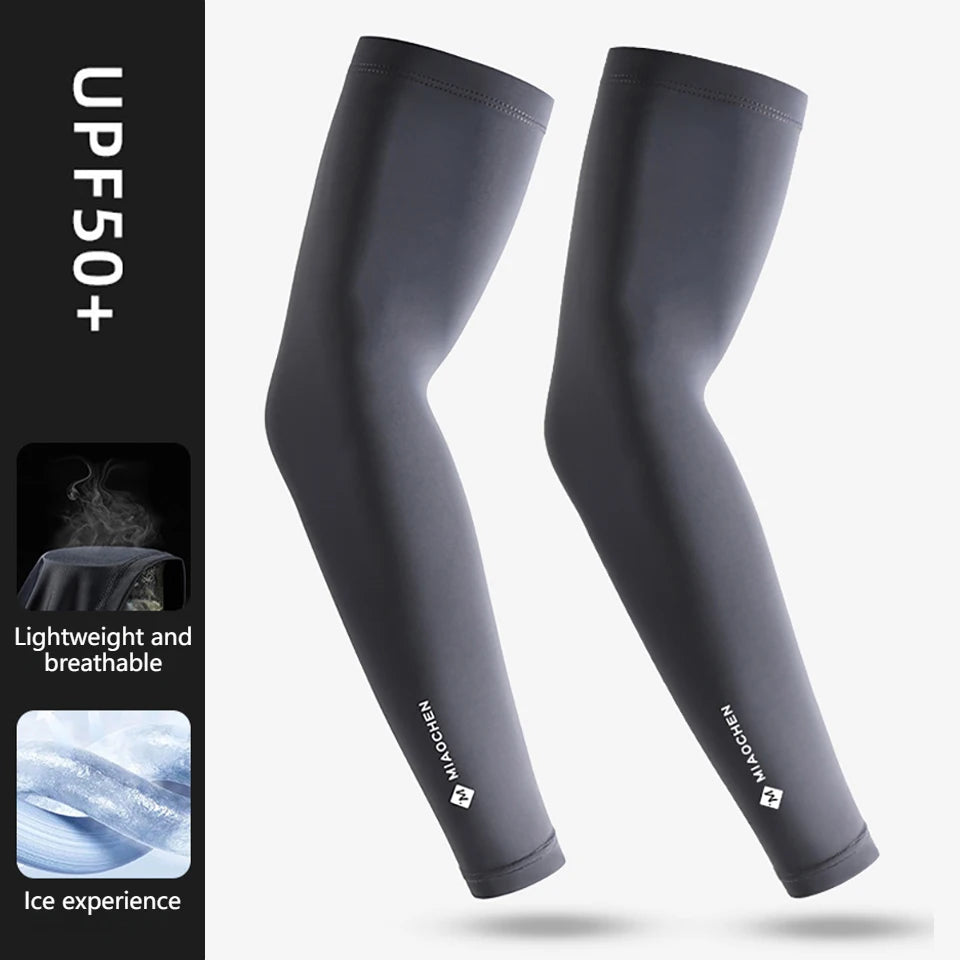 GTUBIKE 1 Pair New Ice Silk Sleeves UV Protect Breathable Cycling Arm Sports Outdoor Unisex Elastic Quick-dry Summer Sleeves