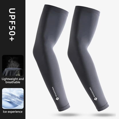 GTUBIKE 1 Pair New Ice Silk Sleeves UV Protect Breathable Cycling Arm Sports Outdoor Unisex Elastic Quick-dry Summer Sleeves