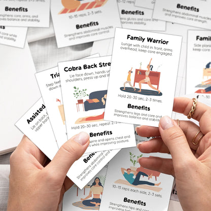 16pcs Home Workout Exercise Cards,Illustrated Guide With Instructions,Portable Fitness Flashcards For Training,Yoga,Fitness Gift