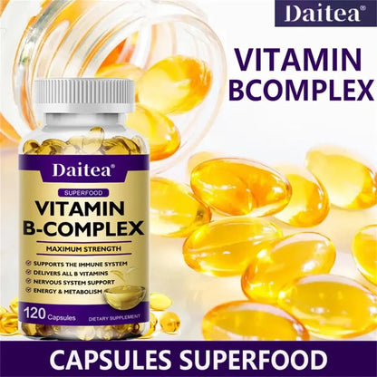 Vitamin B Complex - Immune Support Supplement, Promotes Brain Health and Nervous System, Boosts Energy and Improves Alertness