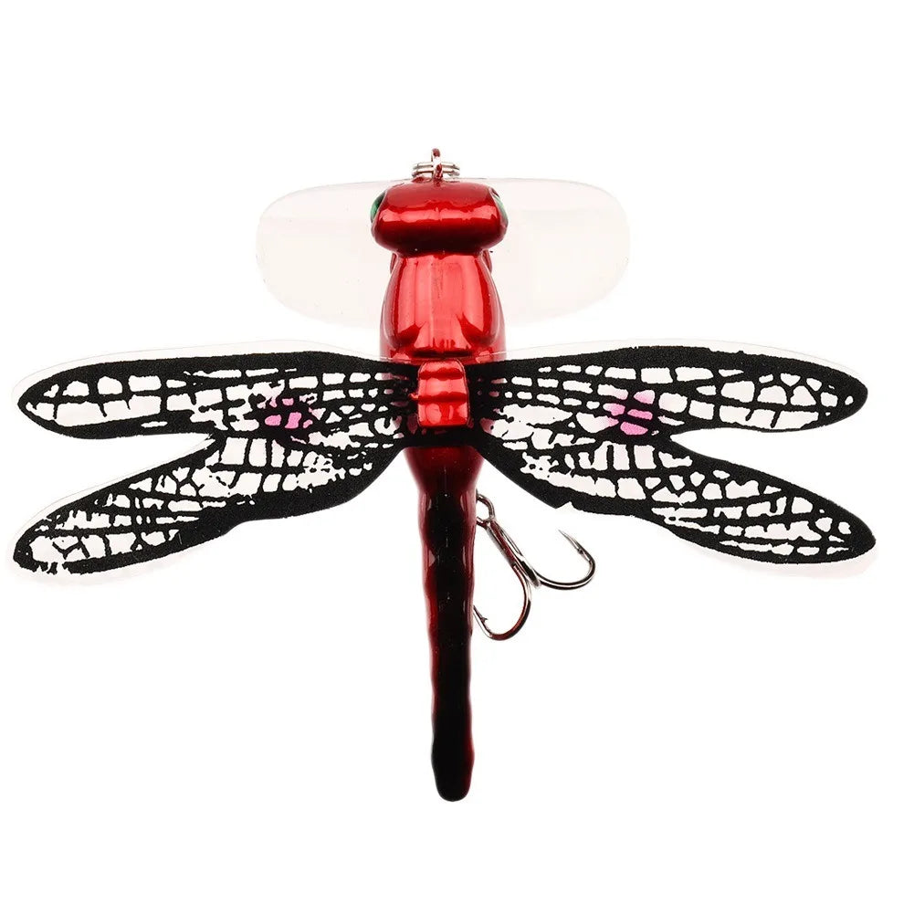 Dragonfly Fishing Lure Floating Artificial Insect Bait Realistic Dragonfly Wobbler With Treble Hook Bass Trout Fishing Tackle