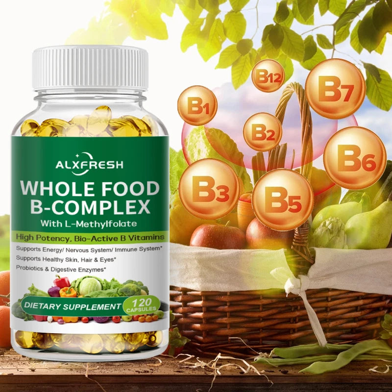 Vitamin B Complex Capsules Promote Energy Metabolism Relieve Fatigue Improve Memory Mood Anxiety Improve Skin Hair  Nail Health
