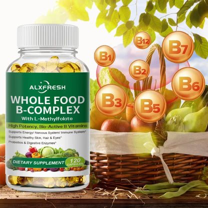 Vitamin B Complex Capsules Promote Energy Metabolism Relieve Fatigue Improve Memory Mood Anxiety Improve Skin Hair  Nail Health