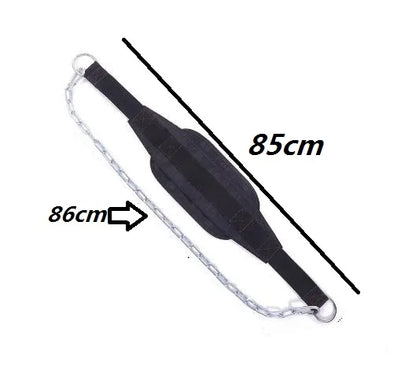 Weight Lifting Dip Belt Neoprene Back Gym Belt with Chain for Fitness Bodybuilding Pull up Strength Training Load Waist Strap