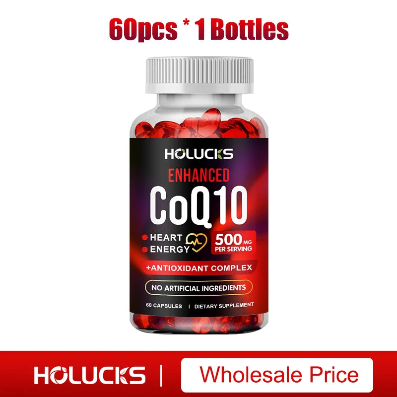 Coenzyme Q10 Supplement, for Heart & Cardiovascular Health Energy Boost, Blood Pressure Balance, Brain Function Support