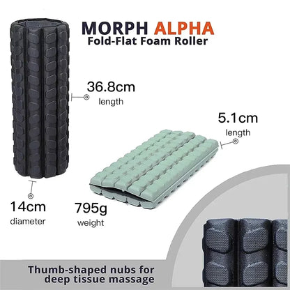 Foam Roller (Bravo-Sage): Collapsible Travel Foam Roller for Pain Relief, Workout Muscle Recovery, Back Massager
