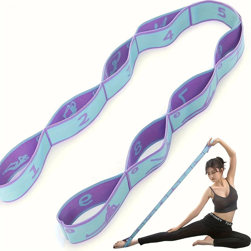 8/12 Loop Numbered Resistance Bands with Guide Purple Blue Pink Elastic Straps for Yoga Pilates Home Gym Pull-Up Training Band