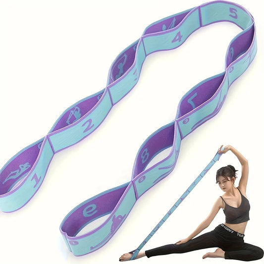 8/12 Loop Numbered Resistance Bands with Guide Purple Blue Pink Elastic Straps for Yoga Pilates Home Gym Pull-Up Training Band