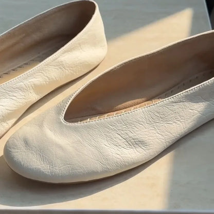 Simple Round Toe Shallow Single Shoes Early Autumn Retro New Lightweight Flats