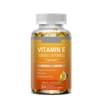 Vitamin E 670 Mg (1000 IU) - Natural Dietary Supplement Antioxidant, Skin, Immune System Support, Gluten Free, Vegen