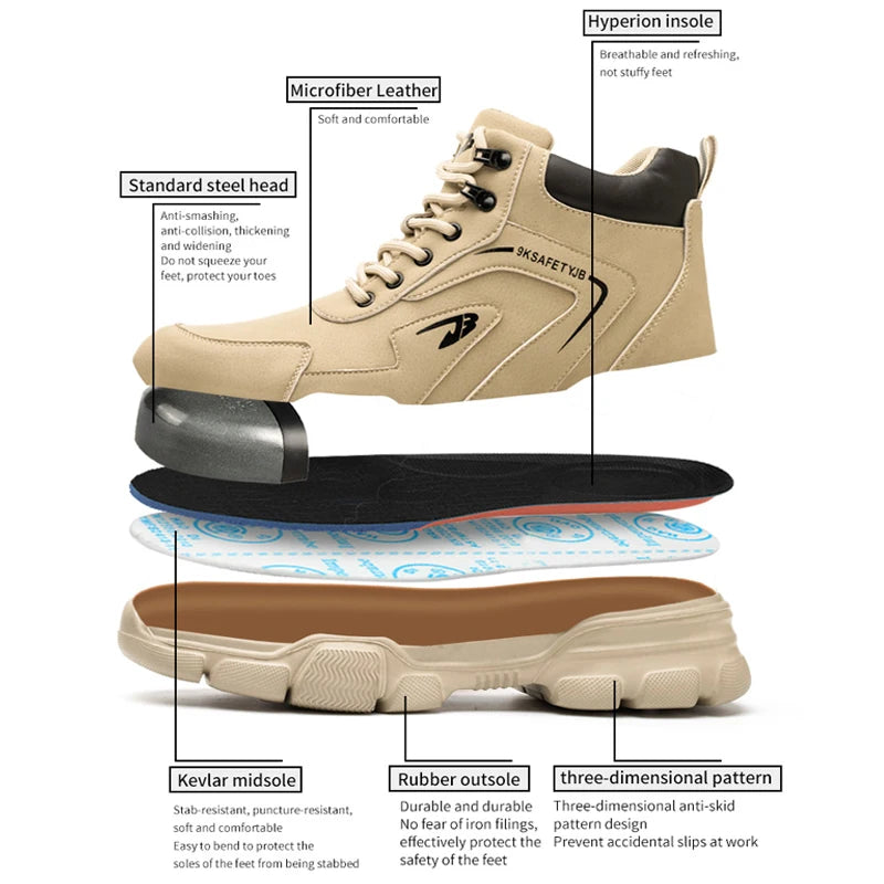 Winter Work Safety Shoes Men Safety Boots Anti-smash Anti-stab Work Shoes Sneakers Steel Toe Shoes Male Work Boot Indestructible