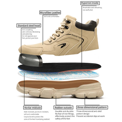 Winter Work Safety Shoes Men Safety Boots Anti-smash Anti-stab Work Shoes Sneakers Steel Toe Shoes Male Work Boot Indestructible