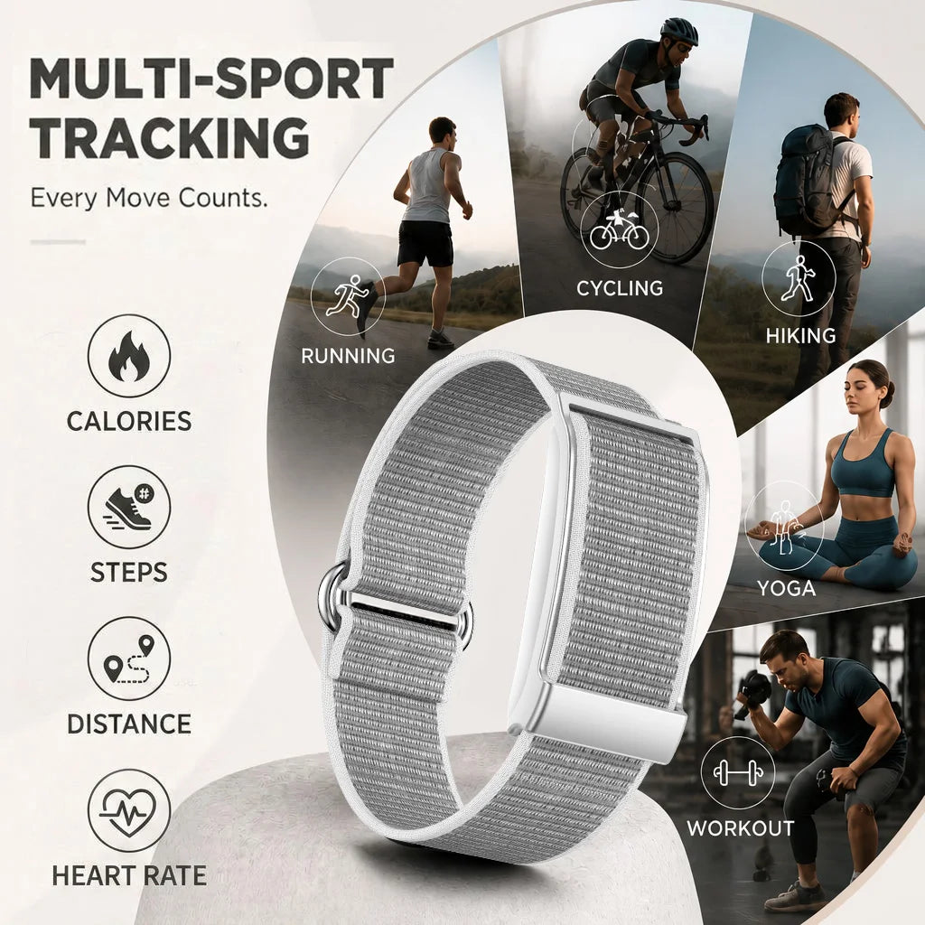 TG29 Screenless Fitness Tracker Smart Band, 107 Sport Modes, Up to 25-Day Battery, IP68 Water Resistant, Lightweight Adjustable