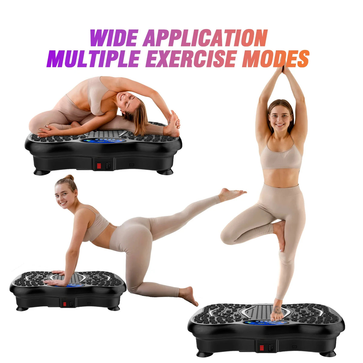 Vibration Plate Exercise Machine Fat-Burning Full Body Workout Power Vibration N Resistance Bands Fitness Equipment Weight Loss