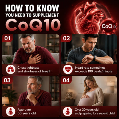 Coenzyme Q10 Supplement, for Heart & Cardiovascular Health Energy Boost, Blood Pressure Balance, Brain Function Support