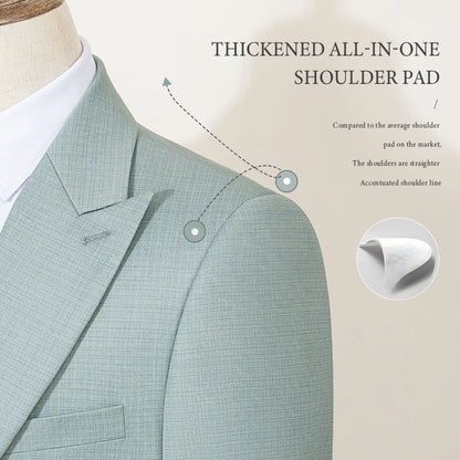 ST Cassy High Quality Men's Suit Summer thin breathable Slim Fit Formal Business Office Men's Suits（jacket+Vest+Pants）