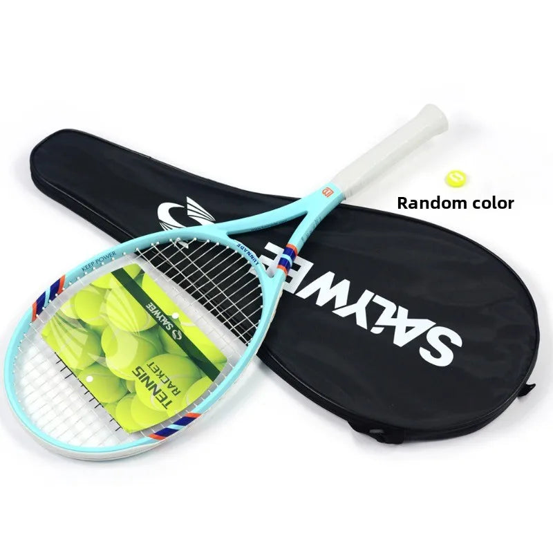 Professional Tennis Rackets Beginner Practice Tennis Rackets Durable Composite Carbon Training Racket Portable Sports Equipment