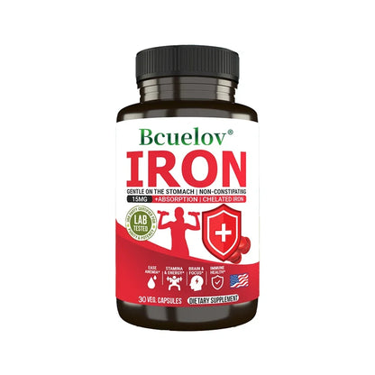 Iron Supplements - Help Maintain A Healthy Immune System and Brain Health, Boost Energy Levels and Fight Fatigue, Relieve Anemia