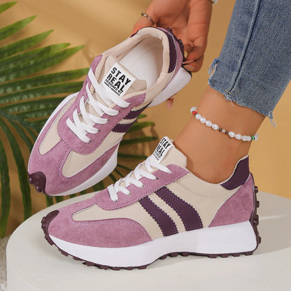 White Women's Sneaker Casual Shoes New Autumn Ladies Patchwork Running Shoes Popular Comfortable Breathable Female Footwear 2025