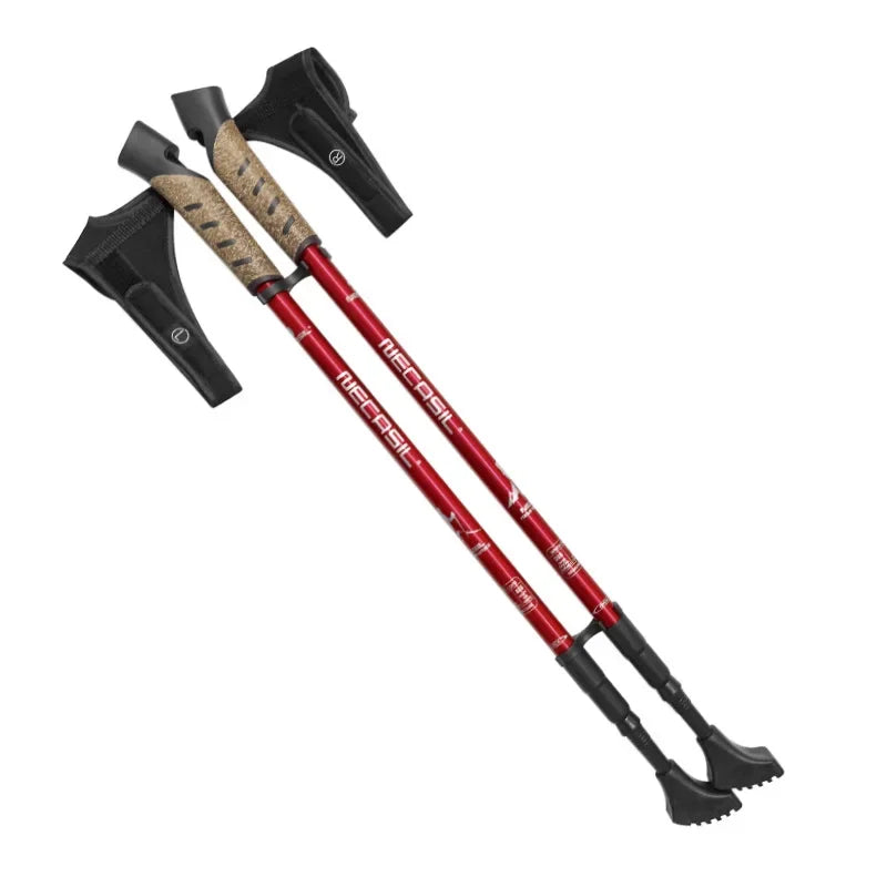 Nordic Telescopic Walking Poles 2PcsTrek Pole Aluminum Alloy Shooting Cane Strong Locking Walking Pole Lightweight Hiking Cane