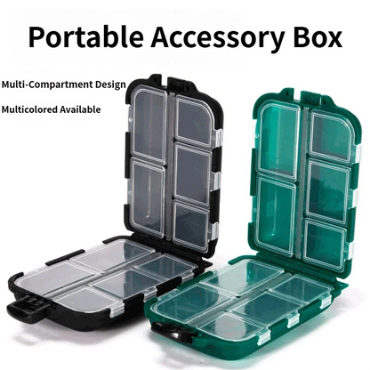 Fishing Tackle Box 10 Compartment Lure Hook Storage Case Double Sided Fishing Tool Organizer Multifunctional Bait Containe