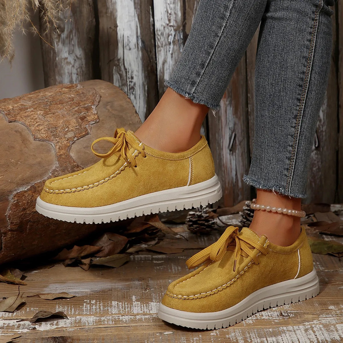 Women's Sports Shoes 2025 Spring Autumn Fashion Platform Sneakers Lace-up Round Toe Casual Comfortable Women's Shoes