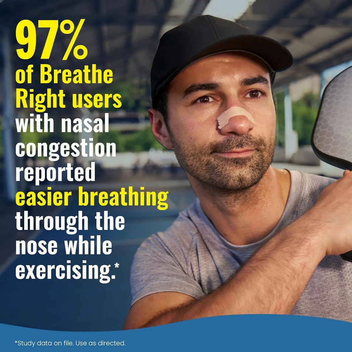 Breathe Right Sport Nasal Strips, Sweat‑Resistant ActiveVent Tan 44 Counts, Extra Strength Drug‑Free, Secure Hold During Workout, Easier Nasal Breathing for Sports Exercise & Sleep