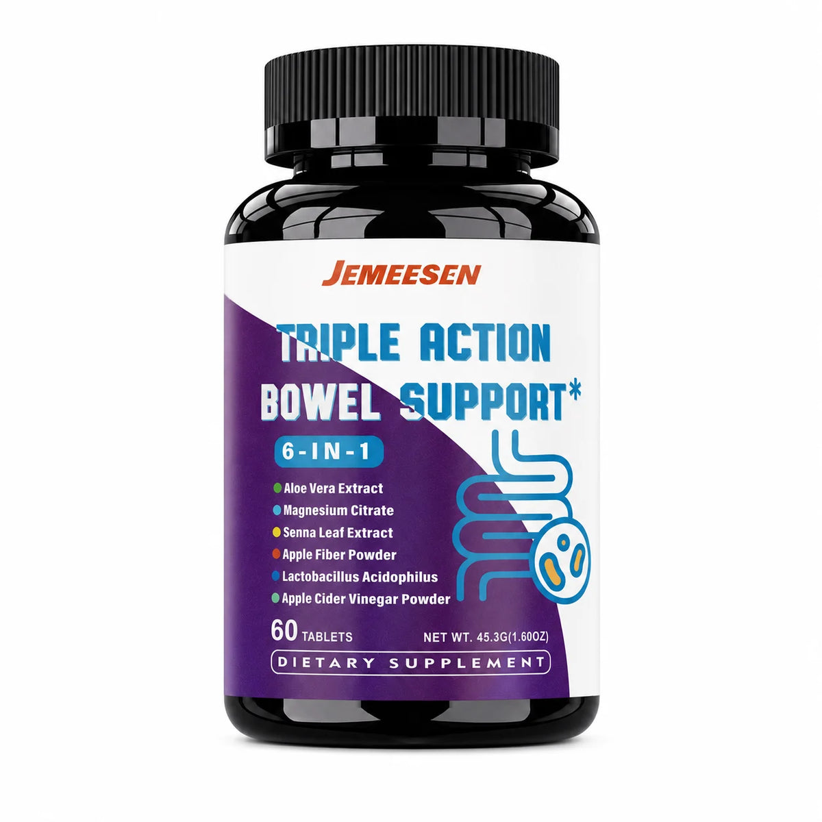 Composite dietary supplement (including psyllium/magnesium),gentle,promotes digestion,making the intestines more comfortable