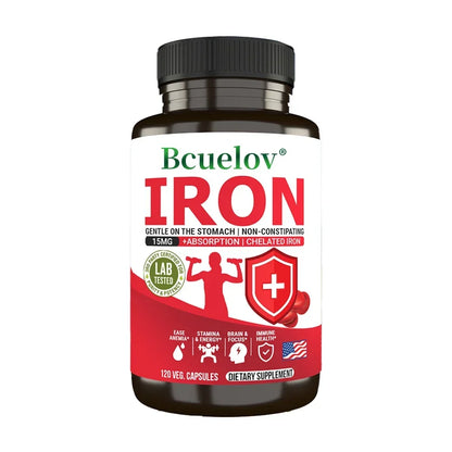 Iron Supplements - Help Maintain A Healthy Immune System and Brain Health, Boost Energy Levels and Fight Fatigue, Relieve Anemia