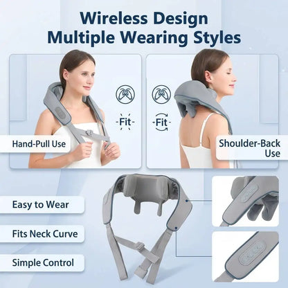 Neck And Shoulder Massager, USB Rechargeable Portable Neck And Shoulder Massager, Ergonomic Design for Back, Legs, Shoulder N