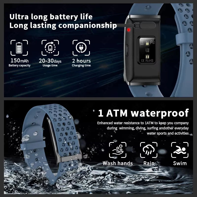 New Sport Fitness Tracker Smart Bracelet Heart Rate Blood Pressure Monitor Pedometer Call Reminder Smartwatch for Men Women Ht22