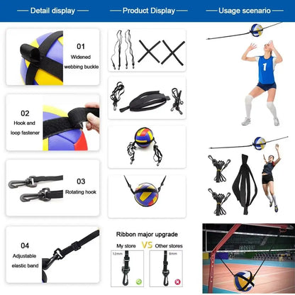 Elastic Volleyball Training Chain Flexible Wear-resistant Solo Serve Trainer Volleyball Auxiliary Training