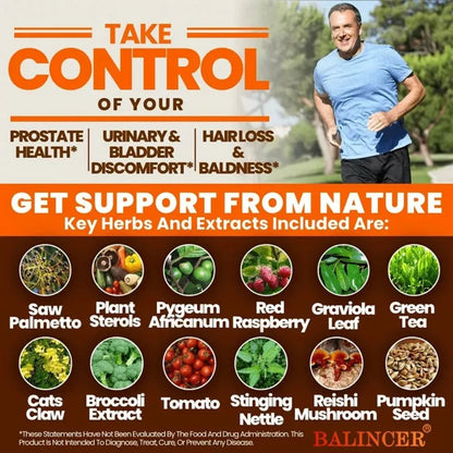 Prostate Supplements, Saw Palmetto Prostate Health Support with 33 Ingredients for Healthy Urination Frequency & Improve Sleep