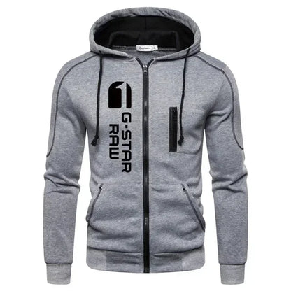 Autumn and Winter 2025 New Men's zippered jacket sportswear set, outdoor jogging men's casual sweatshirt + Pants 2-piece set
