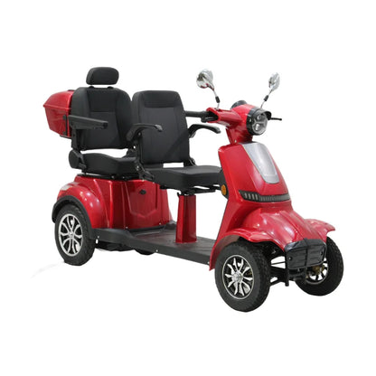 1000W 2 Seater Electric Mobility Scooter for Seniors Adults 4 Wheel Disabled Scooter with Tail Box High Power Quad Moped Motor