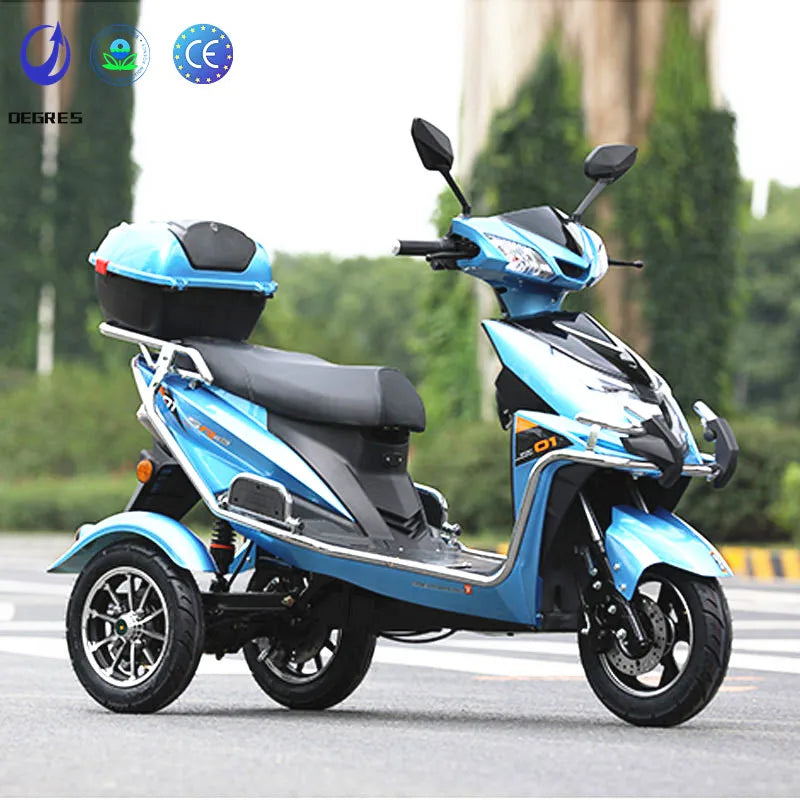 Electric Mobility Tricycle for Disabled Handicapped,3 Wheel Passenger Electric Scooter for Seniors, Heavy Duty Trike with Trunk