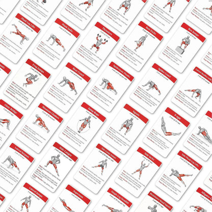 Workout Cards Exercise Deck 36pcs Portable Fitness Training Guide Home Gym Workout Cards for Women Men Beginner Advanced Train