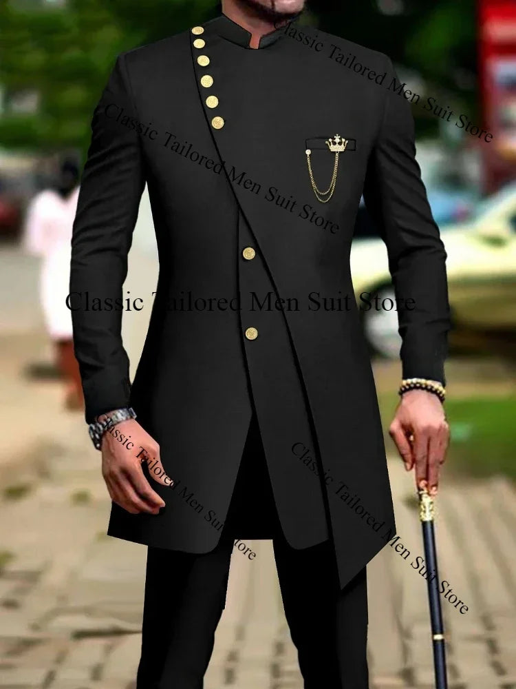 White Luxury Suits For Men Slim Fit Prom Party Wedding Groomsmen Groom Suit Tuxedo 2Pcs Fashion Costume Homme Blazer Pants