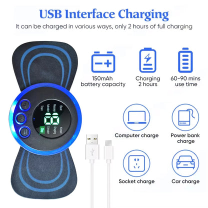 mini patch neck massager Portable intelligent electric back and shoulder massager with cushion and remote control