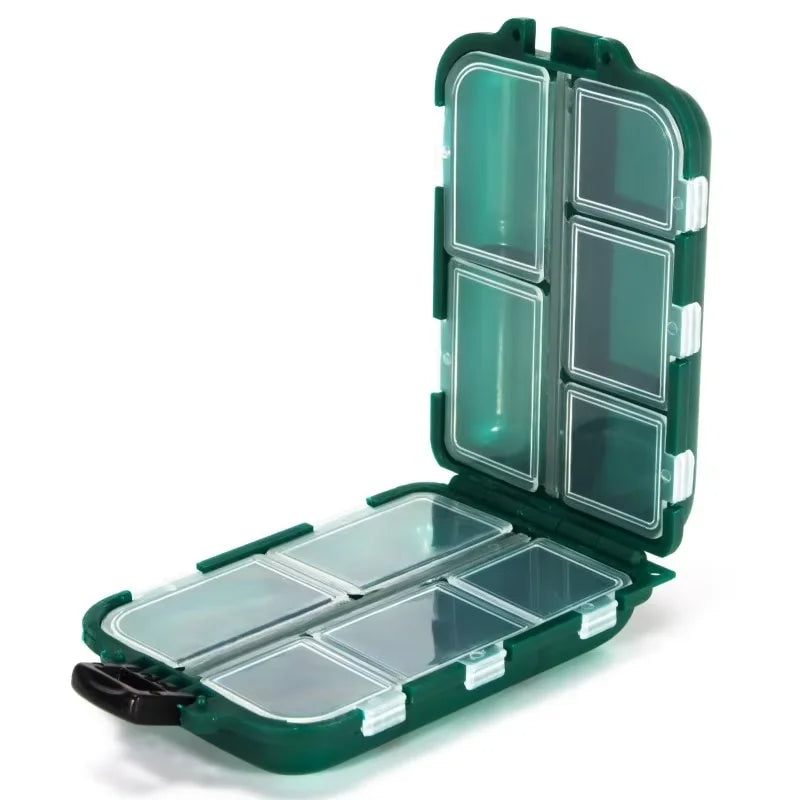 Fishing Tackle Box 10 Compartment Lure Hook Storage Case Double Sided Fishing Tool Organizer Multifunctional Bait Containe
