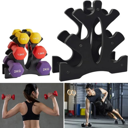 Weight Rack for Dumbbells 3 Tier, PP Dumbell Rack Compact Weight Holders for Free Weights Small Weight Storage Rack for Home Gym